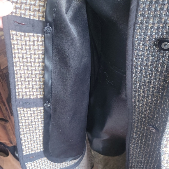 Vintage Epsilon Brown and Tan Button Up Wool Coat M - Picture 8 of 10